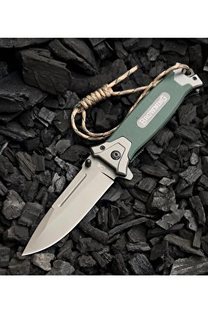Paslanmaz Çelik Haki Paracord Ipli Avcı Komando Çakı - 21 cm