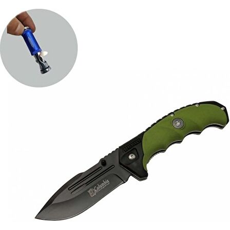 Columbia Columbia Serisi FST-4008-B 22 cm G10 Yeşil Bıçak Jobon Kibritli