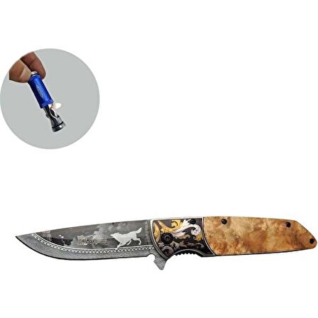 Columbia Serisi A-2150-A 21 cm Ahşap Kurt Bıçak Jobon Kibritli
