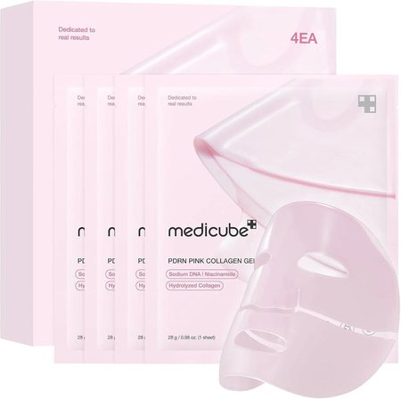 Medicube PDRN Pink Collagen Gel Mask 28g x 4 Adet | Yoğun Nem, Kolajen ve Aydınlatıcı Hydrogel Maske