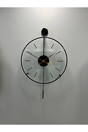 3'lü Siyah Massive Orta Boy (37X55CM) , Modern Dekoratif Metal Duvar Saati