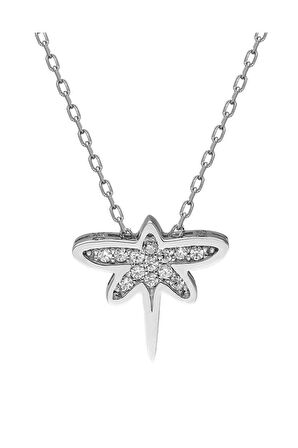 Sertifikalı Swarovski Taş Yusufçuk 925 Gümüş Kolye