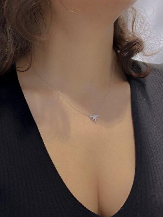 Sertifikalı Swarovski Taş Yusufçuk 925 Gümüş Kolye