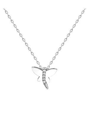 Sertifikalı Swarovski Taşlı Yusufçuk 925 Gümüş Kolye