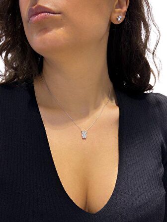 Sertifikalı Swarovski Taşlı Baykuş 925 Gümüş Kolye