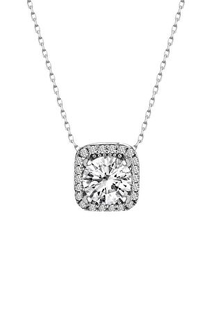 Sertifikalı Swarovski 3.00 Carat Tektaş 925 Gümüş Kolye