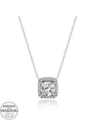 Sertifikalı Swarovski 3.00 Carat Tektaş 925 Gümüş Kolye