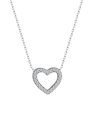 Sertifikalı Swarovski Taşlı Kalp 925 Gümüş Kolye