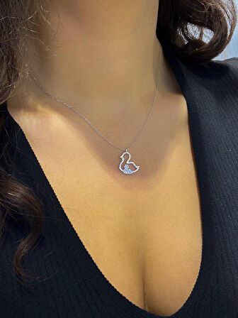Sertifikalı Swarovski Taşlı Civciv Annelik 925 Gümüş Kolye