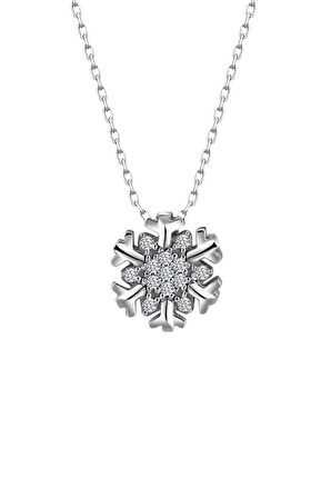 Swarovski Taşlı Sertifikalı Minik Kartanesi 925 Gümüş Kolye