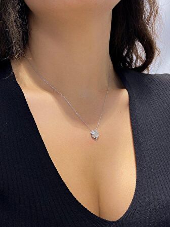 Swarovski Taşlı Sertifikalı Dört Yaprak Yonca 925 Gümüş Kolye