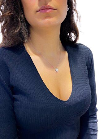 Swarovski Taşlı Sertifikalı Dört Yaprak Yonca 925 Gümüş Kolye