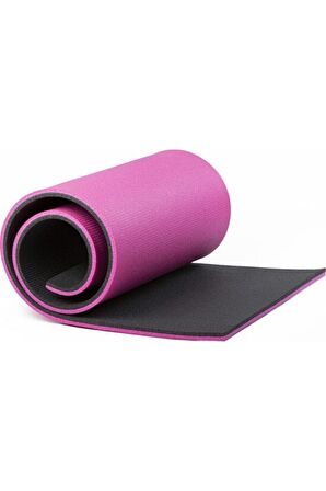 Çift Taraflı Yoga Minderi Ve Spor Matı 16 mm Pembe-Siyah
