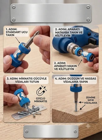 PROFESYONEL MIKNATISLI VİDA TUTUCU UÇ İLE KOLAY VİDALAMA
