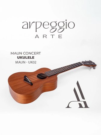 arpeggio ARTE UK02 Maun Concert Ukulele – Profosyonel Ahşap Ukulele – Siyah Kılıf Dahil