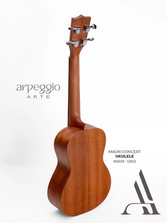 arpeggio ARTE UK02 Maun Concert Ukulele – Profosyonel Ahşap Ukulele – Siyah Kılıf Dahil