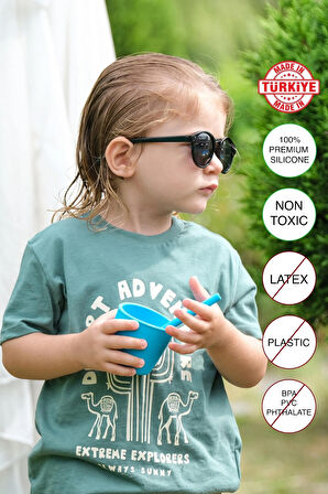 BABYCHEFS %100 PREMIUM SİLİKON 4'LÜ MAMA SETİ VAKUM SİSTEMLİ MAVİ (SİLİKON VAKUMLU KASE HEDİYE)