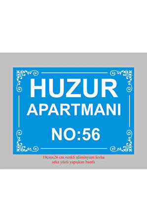 Apartman kapısı isimliği ,MAVİ Renkli Aliminyum Levha