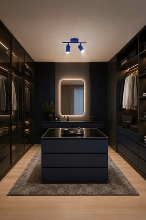 Spoty 2'Li Mavi Renkli BEYAZ IŞIK Modern Tasarım Salon - Mutfak - Banyo Spot Sıralı Avize