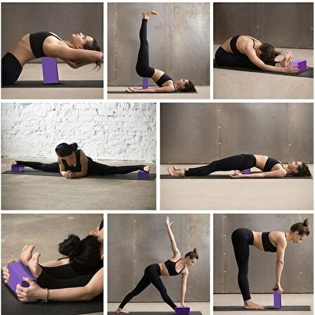 2' li Yoga Blok Seti  Pilates Yoga Denge Köpüğü 1 Çift  