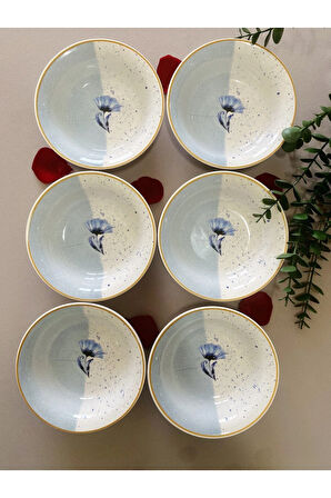 Mavi Gelincik 6 Adet Çorba kasesi