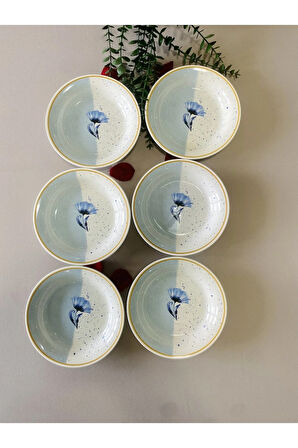 Mavi Gelincik 6 Adet Yemek Tabağı