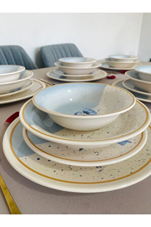 Mavi Gelincik 6 Kişilik 24 Parça Yemek Takımı