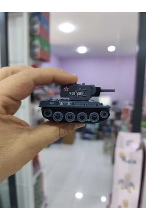 1:64 Ölçek 2.4 Ghz 9 Kanal Kızıl Ötesi Savaş Özellikli Uzaktan Kumandalı Typ-C Şarjlı Mini Tank