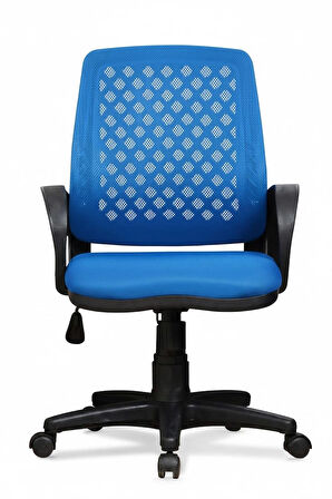 Arenzo Ev ve Ofis Çalışma Sandalyesi Bilgisayar ve Sekreter Koltuğu Petek Model Mavi