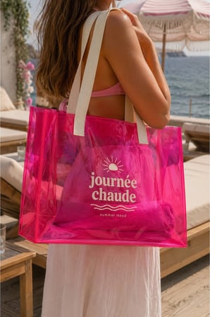 Su Geçirmez Şeffaf Plaj Çantası Büyük Boy Kadın Deniz Havuz Omuz Çantası PVC Şeffaf Çanta Beach Bag
