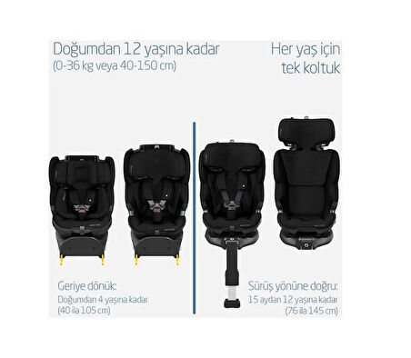 Maxi-Cosi Emerald 360 Pro I-Size Dünyanın Ilk Kızaklı, Araç Dışına Çıkabilen Isofix'li 360 Dönebilir Yatabilir 0-36 kg Bebek Oto Koltuğu