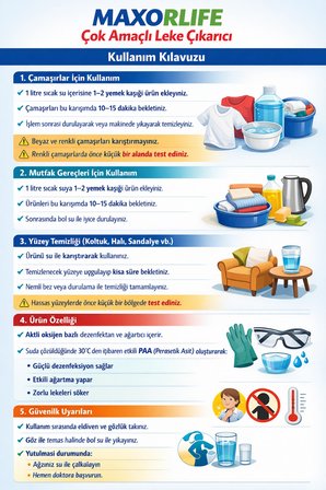 Maxorlife Çok Amaçlı Toz Leke Pas Çıkarıcı Parlatıcı Çamaşır,Kıyafet,mutfak,banyo,lavabo,ayakkabı,kumaş,halı,perde