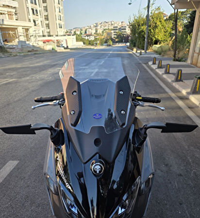MOTOCAM Sym Maxsym TL 508 Siperlik Ön Cam 2022-2025 Model 41cm Şeffaf Renkli 4mm SPORTİF