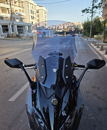 MOTOCAM Sym Maxsym TL 500-508 Siperlik Ön Cam 2022-2025 Model 65cm Füme Renkli 4mm