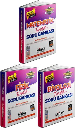 Miray 2027 Tyt Maarif Matematik + Fizik + Biyoloji Soru Bankası Seti 3 Kitap