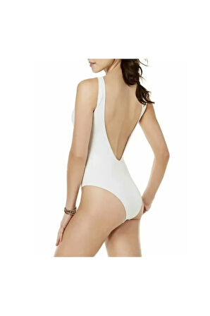 Beyaz Kuşgözlü Regular Mayo derin sırt dekolteli