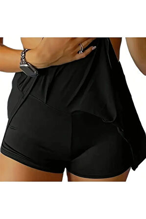 Kadın etekli şort mayo alt giyim yüksel bel