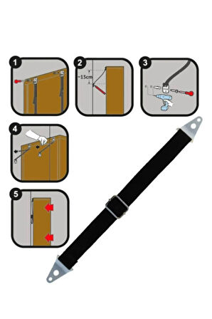 Mobilya Sabitleme Kemeri Metal Vidalı Bebek Çocuk Ve Deprem Koruyucu 2 Adet