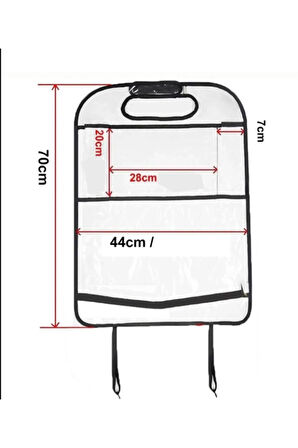 Şeffaf Cepli Araba Koltuk Organizer Araç Koltuk Arkası Koruyucu Tablet Tutucu Oto Düzenleyici 2adet
