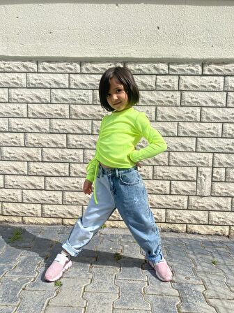 Minigimin Cicileri Yandan Büzgülü Sweat - Sarı