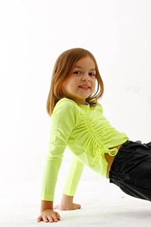 Minigimin Cicileri Yandan Büzgülü Sweat - Sarı