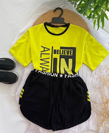 penye kız çocuk tarz takım - Yeşil