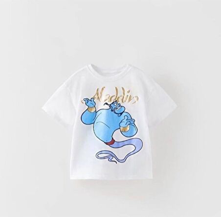 Miniğimin Cicileri  Aladdin Baskılı Pamuk Şortlu  Takım - Mavi