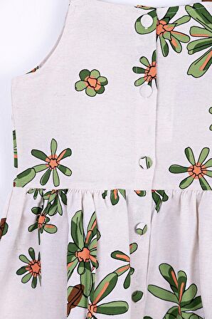 8-14 Yaş Bellis Kız Çocuk Elbise -Krem