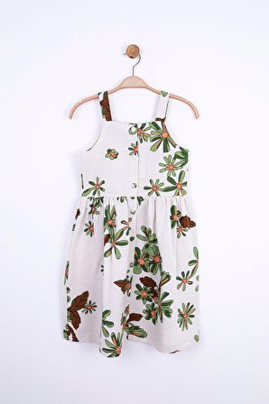 8-14 Yaş Bellis Kız Çocuk Elbise -Krem