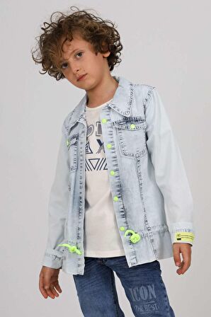 Miniğimin cicileri unisex oxo denim gömlek ve tşört takım 