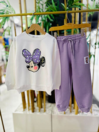 Miniğimin Cicileri Simli Mnn Detaylı 2 li takım - Lila