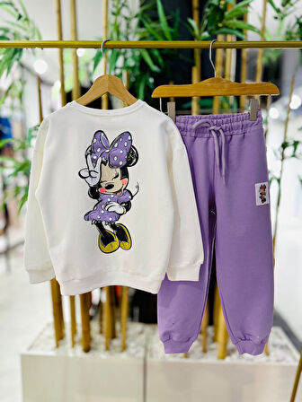 Miniğimin Cicileri Simli Mnn Detaylı 2 li takım - Lila