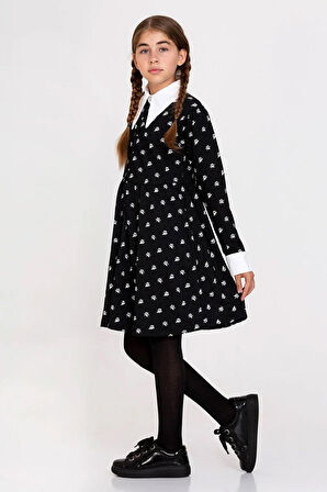 Miniğimin Cicileri  Bürümcük Kız Çocuk Yakalı Elbise