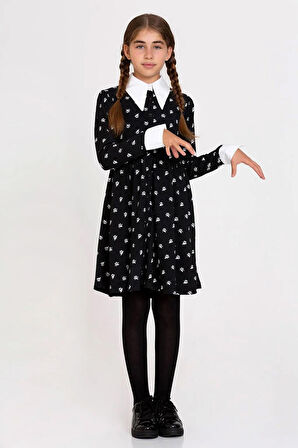 Miniğimin Cicileri  Bürümcük Kız Çocuk Yakalı Elbise